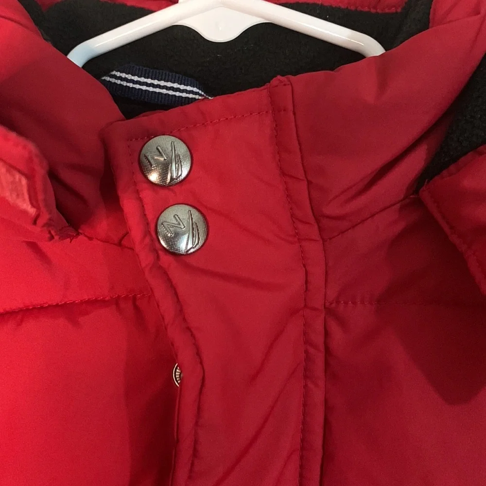 Nautica Toddler Boys Jaket Red Black Water Resistant Lightweight Hooded Size:7 - Picture 3 of 14